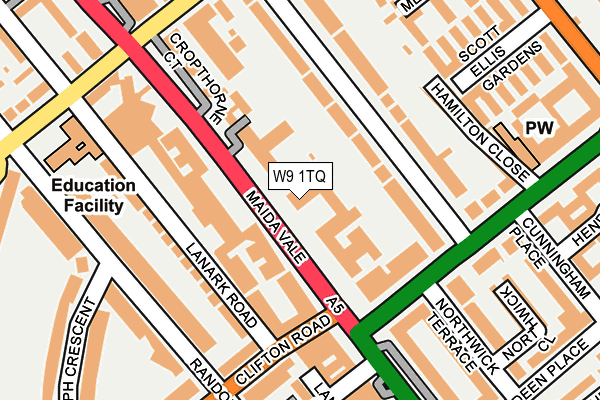 W9 1TQ map - OS OpenMap – Local (Ordnance Survey) W9 1TQ map - OS OpenMap – Local (Ordnance Survey)