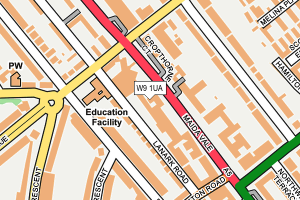 W9 1UA map - OS OpenMap – Local (Ordnance Survey)