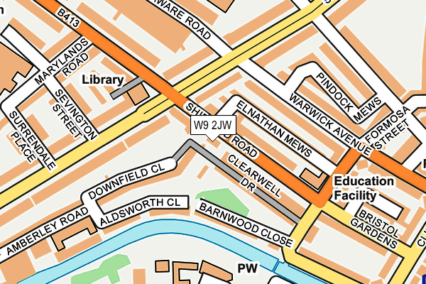 W9 2JW map - OS OpenMap – Local (Ordnance Survey) W9 2JW map - OS OpenMap – Local (Ordnance Survey)