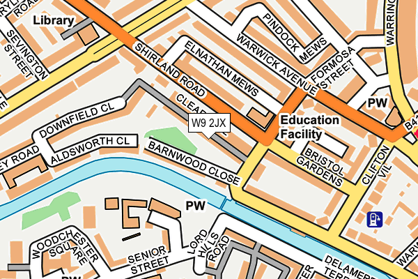 W9 2JX map - OS OpenMap – Local (Ordnance Survey) W9 2JX map - OS OpenMap – Local (Ordnance Survey)
