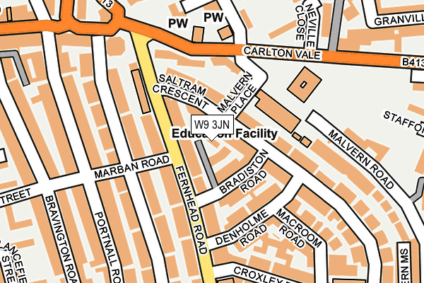 W9 3JN map - OS OpenMap – Local (Ordnance Survey) W9 3JN map - OS OpenMap – Local (Ordnance Survey)