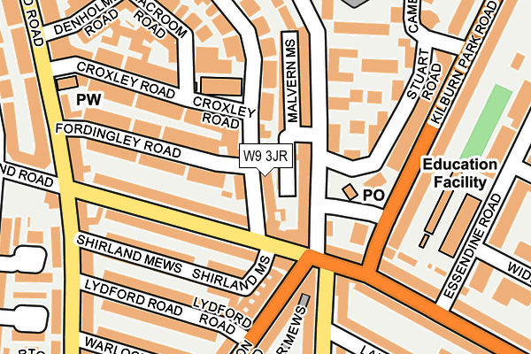 W9 3JR map - OS OpenMap – Local (Ordnance Survey) W9 3JR map - OS OpenMap – Local (Ordnance Survey)