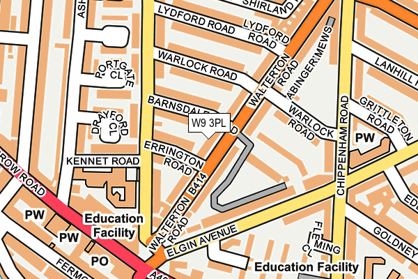 W9 3PL map - OS OpenMap – Local (Ordnance Survey) W9 3PL map - OS OpenMap – Local (Ordnance Survey)