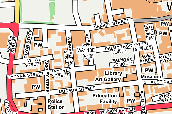 WA1 1BE map - OS OpenMap – Local (Ordnance Survey) WA1 1BE map - OS OpenMap – Local (Ordnance Survey)