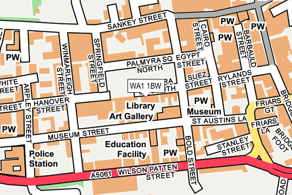 WA1 1BW map - OS OpenMap – Local (Ordnance Survey)