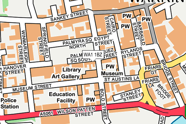 WA1 1BZ map - OS OpenMap – Local (Ordnance Survey) WA1 1BZ map - OS OpenMap – Local (Ordnance Survey)