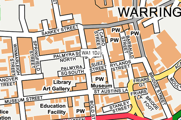 WA1 1DJ map - OS OpenMap – Local (Ordnance Survey) WA1 1DJ map - OS OpenMap – Local (Ordnance Survey)