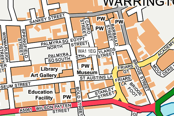 WA1 1EG map - OS OpenMap – Local (Ordnance Survey) WA1 1EG map - OS OpenMap – Local (Ordnance Survey)