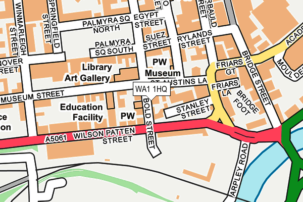 WA1 1HQ map - OS OpenMap – Local (Ordnance Survey)