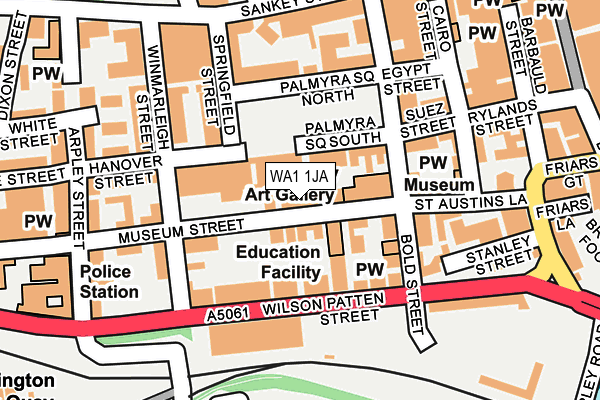 WA1 1JA map - OS OpenMap – Local (Ordnance Survey) WA1 1JA map - OS OpenMap – Local (Ordnance Survey)