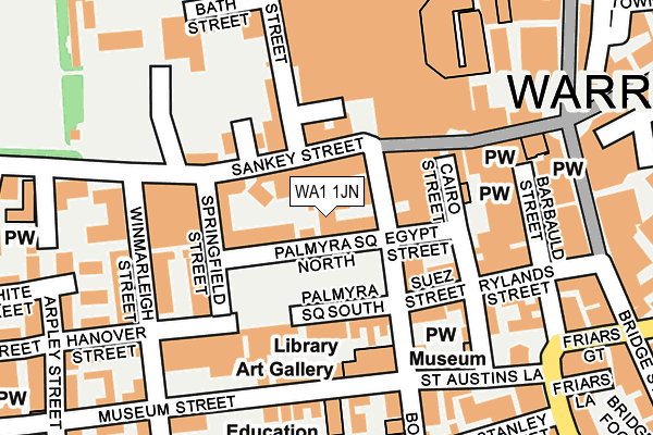 WA1 1JN map - OS OpenMap – Local (Ordnance Survey) WA1 1JN map - OS OpenMap – Local (Ordnance Survey)