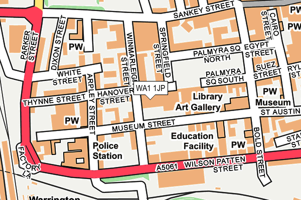 WA1 1JP map - OS OpenMap – Local (Ordnance Survey) WA1 1JP map - OS OpenMap – Local (Ordnance Survey)
