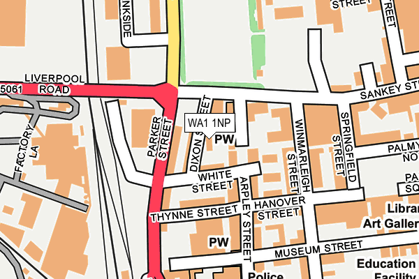 WA1 1NP map - OS OpenMap – Local (Ordnance Survey) WA1 1NP map - OS OpenMap – Local (Ordnance Survey)