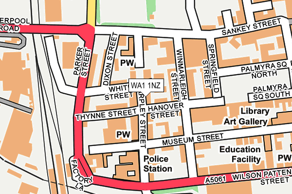 WA1 1NZ map - OS OpenMap – Local (Ordnance Survey) WA1 1NZ map - OS OpenMap – Local (Ordnance Survey)