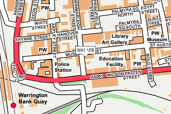 WA1 1PB map - OS OpenMap – Local (Ordnance Survey)