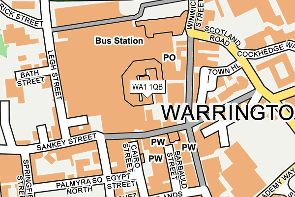 WA1 1QB map - OS OpenMap – Local (Ordnance Survey) WA1 1QB map - OS OpenMap – Local (Ordnance Survey)