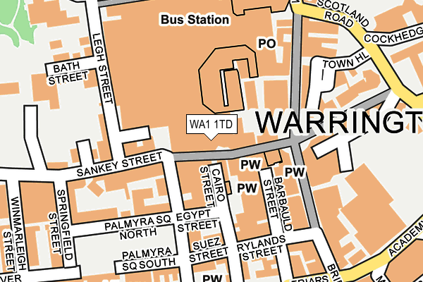 WA1 1TD map - OS OpenMap – Local (Ordnance Survey) WA1 1TD map - OS OpenMap – Local (Ordnance Survey)
