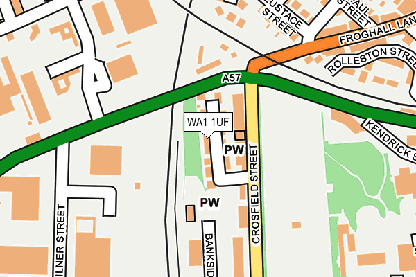 WA1 1UF map - OS OpenMap – Local (Ordnance Survey) WA1 1UF map - OS OpenMap – Local (Ordnance Survey)
