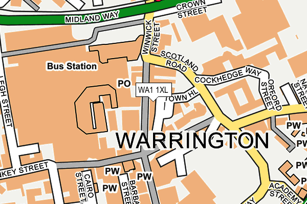 WA1 1XL map - OS OpenMap – Local (Ordnance Survey) WA1 1XL map - OS OpenMap – Local (Ordnance Survey)