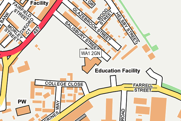 WA1 2GN map - OS OpenMap – Local (Ordnance Survey)