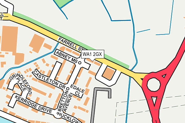 WA1 2GX map - OS OpenMap – Local (Ordnance Survey) WA1 2GX map - OS OpenMap – Local (Ordnance Survey)