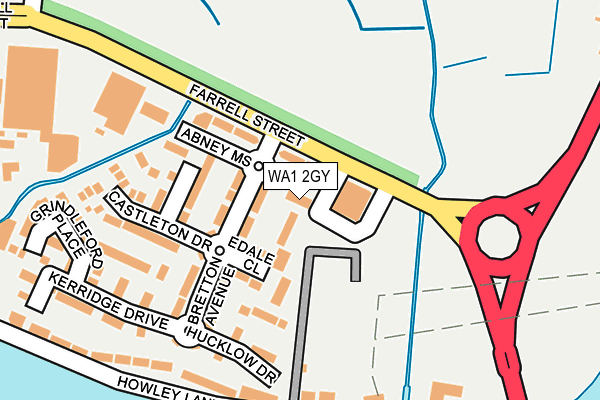 WA1 2GY map - OS OpenMap – Local (Ordnance Survey) WA1 2GY map - OS OpenMap – Local (Ordnance Survey)