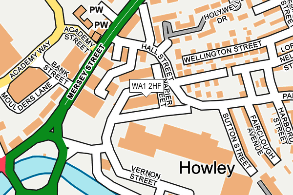 WA1 2HF map - OS OpenMap – Local (Ordnance Survey) WA1 2HF map - OS OpenMap – Local (Ordnance Survey)