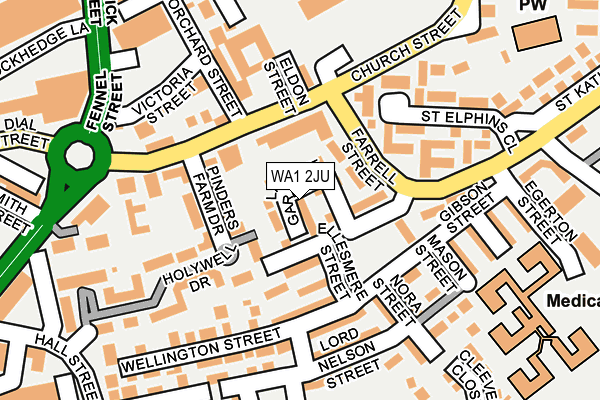 WA1 2JU map - OS OpenMap – Local (Ordnance Survey) WA1 2JU map - OS OpenMap – Local (Ordnance Survey)