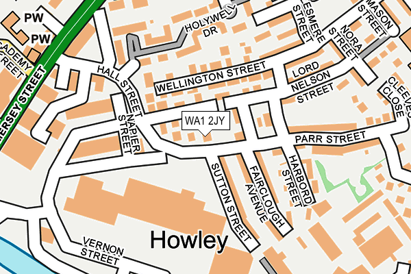 WA1 2JY map - OS OpenMap – Local (Ordnance Survey) WA1 2JY map - OS OpenMap – Local (Ordnance Survey)