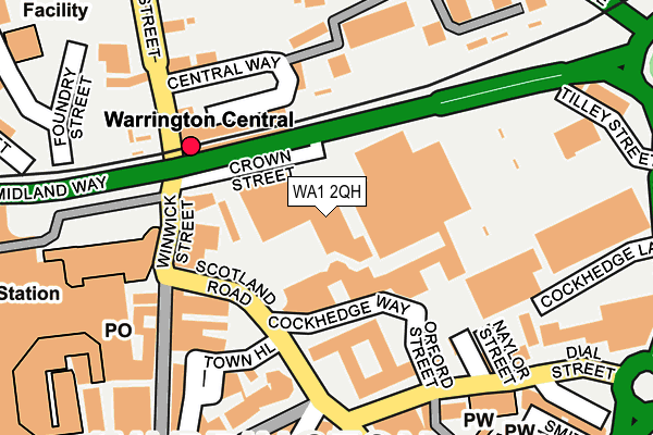 WA1 2QH map - OS OpenMap – Local (Ordnance Survey) WA1 2QH map - OS OpenMap – Local (Ordnance Survey)