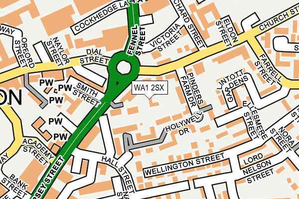 WA1 2SX map - OS OpenMap – Local (Ordnance Survey) WA1 2SX map - OS OpenMap – Local (Ordnance Survey)