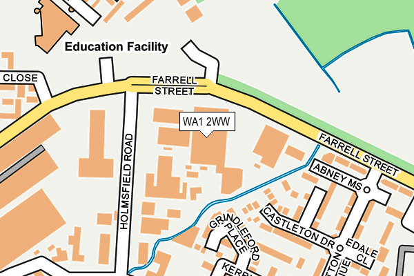 WA1 2WW map - OS OpenMap – Local (Ordnance Survey) WA1 2WW map - OS OpenMap – Local (Ordnance Survey)