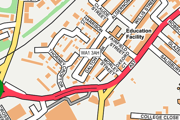 WA1 3AH map - OS OpenMap – Local (Ordnance Survey) WA1 3AH map - OS OpenMap – Local (Ordnance Survey)