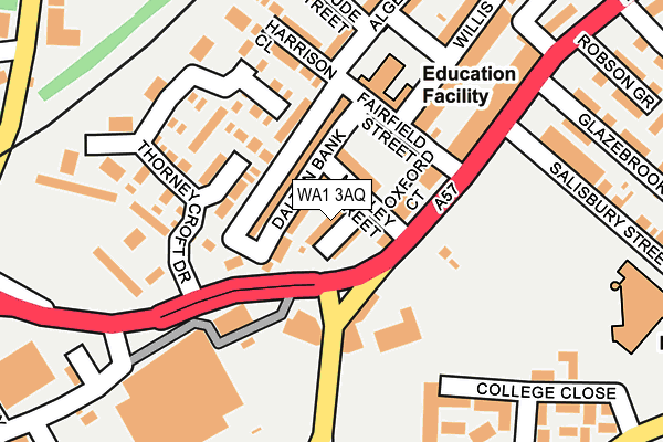 WA1 3AQ map - OS OpenMap – Local (Ordnance Survey) WA1 3AQ map - OS OpenMap – Local (Ordnance Survey)