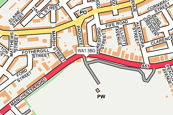WA1 3BG map - OS OpenMap – Local (Ordnance Survey) WA1 3BG map - OS OpenMap – Local (Ordnance Survey)