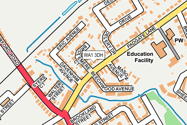 WA1 3DH map - OS OpenMap – Local (Ordnance Survey)