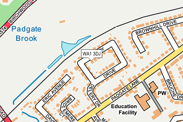 WA1 3DJ map - OS OpenMap – Local (Ordnance Survey)