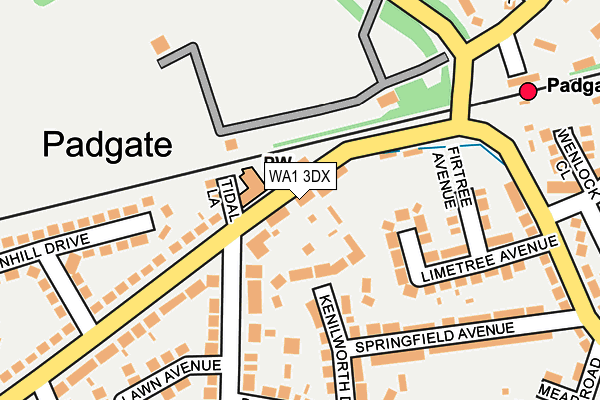 WA1 3DX map - OS OpenMap – Local (Ordnance Survey) WA1 3DX map - OS OpenMap – Local (Ordnance Survey)