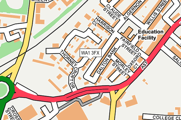 WA1 3FX map - OS OpenMap – Local (Ordnance Survey) WA1 3FX map - OS OpenMap – Local (Ordnance Survey)