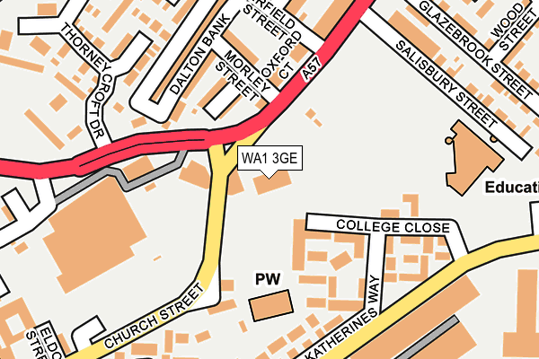 WA1 3GE map - OS OpenMap – Local (Ordnance Survey) WA1 3GE map - OS OpenMap – Local (Ordnance Survey)