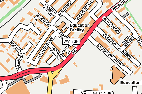 WA1 3GF map - OS OpenMap – Local (Ordnance Survey) WA1 3GF map - OS OpenMap – Local (Ordnance Survey)