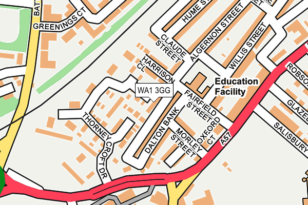 WA1 3GG map - OS OpenMap – Local (Ordnance Survey) WA1 3GG map - OS OpenMap – Local (Ordnance Survey)