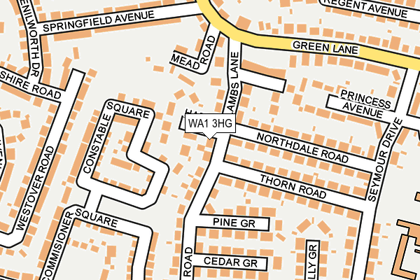 WA1 3HG map - OS OpenMap – Local (Ordnance Survey) WA1 3HG map - OS OpenMap – Local (Ordnance Survey)