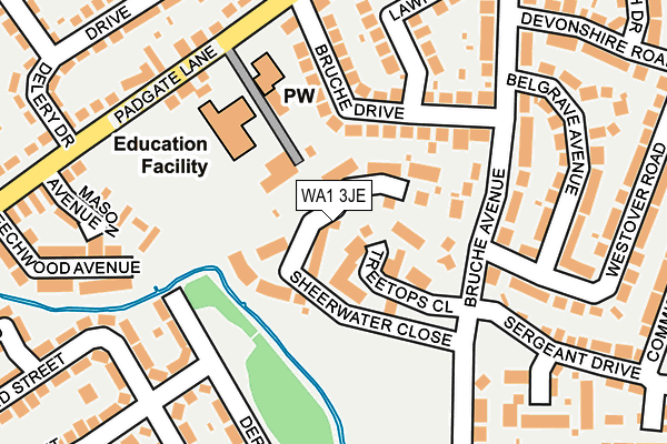WA1 3JE map - OS OpenMap – Local (Ordnance Survey) WA1 3JE map - OS OpenMap – Local (Ordnance Survey)
