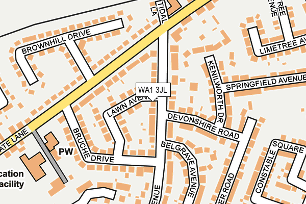 WA1 3JL map - OS OpenMap – Local (Ordnance Survey) WA1 3JL map - OS OpenMap – Local (Ordnance Survey)