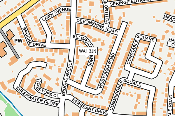 WA1 3JN map - OS OpenMap – Local (Ordnance Survey) WA1 3JN map - OS OpenMap – Local (Ordnance Survey)