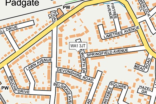 WA1 3JT map - OS OpenMap – Local (Ordnance Survey) WA1 3JT map - OS OpenMap – Local (Ordnance Survey)