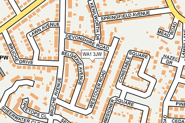 WA1 3JW map - OS OpenMap – Local (Ordnance Survey) WA1 3JW map - OS OpenMap – Local (Ordnance Survey)