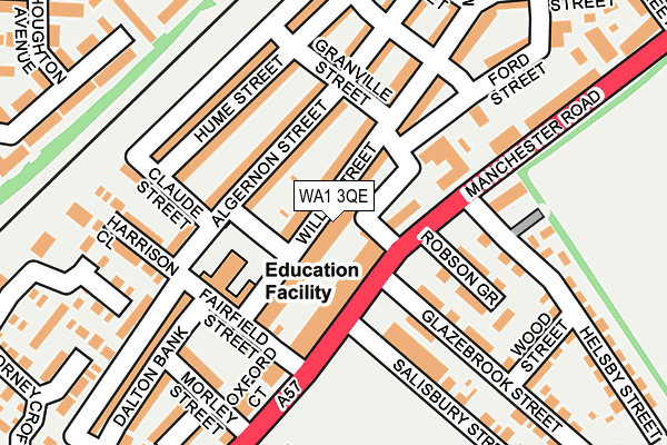 WA1 3QE map - OS OpenMap – Local (Ordnance Survey) WA1 3QE map - OS OpenMap – Local (Ordnance Survey)