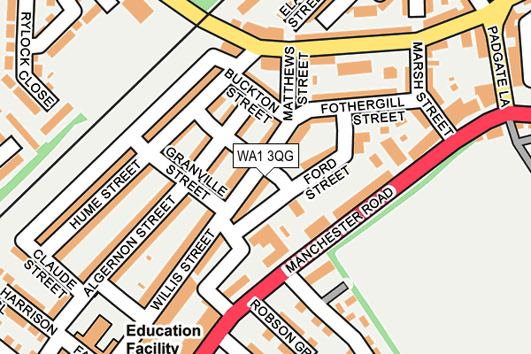 WA1 3QG map - OS OpenMap – Local (Ordnance Survey) WA1 3QG map - OS OpenMap – Local (Ordnance Survey)